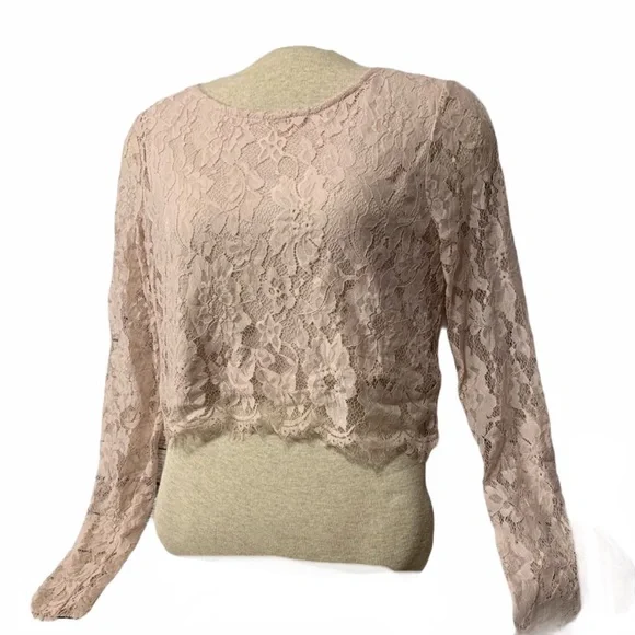 HP {PinkBlush} Lace Maternity Crop Top S Post Maternity Bump - Picture 4 of 14